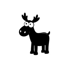 Moose cartoon vector silhouette
