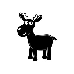 Moose cartoon vector silhouette
