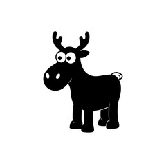 Moose cartoon vector silhouette