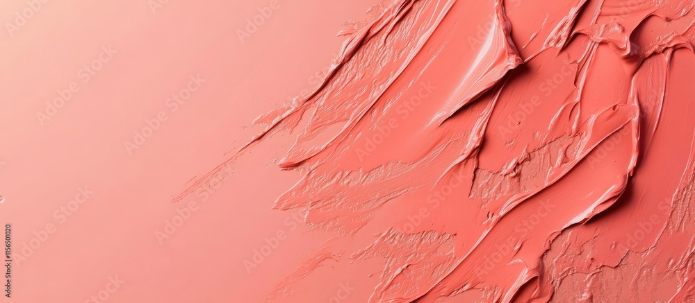 Poster coral highlighter brush stroke on soft abstract background with vintage texture and room for your te