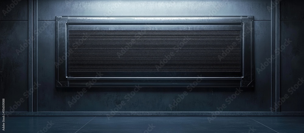 Poster cooling system design radiator and evaporator cover with blank space for custom text in modern indus