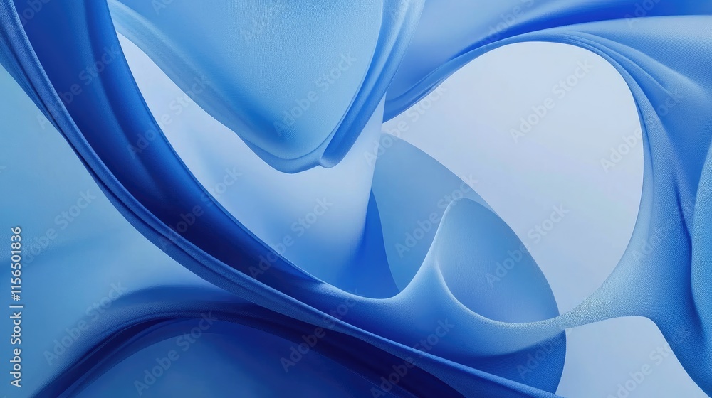 Aufkleber blue abstract artwork with flowing shapes and gradients in shades of blue offering ample space for t