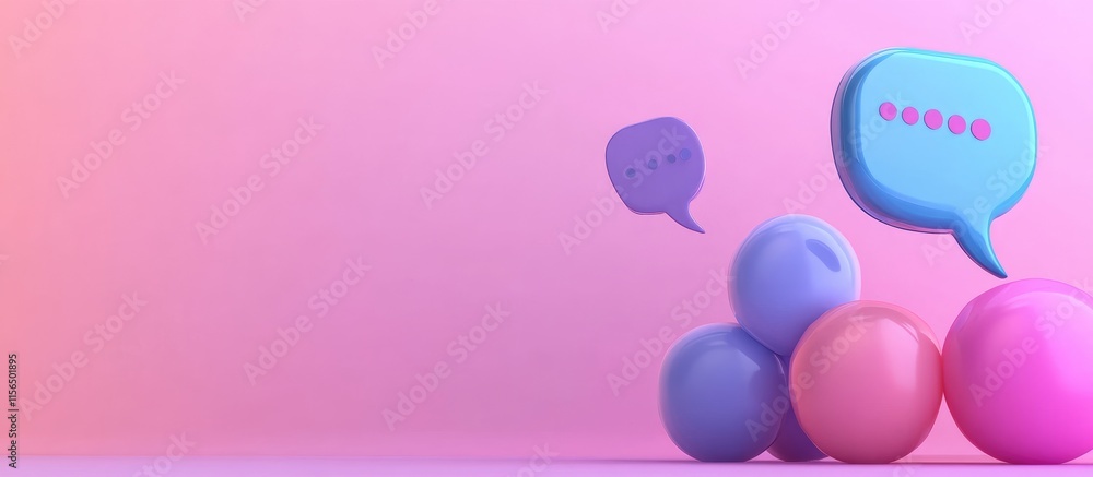 Poster chatbot notification reminders in pastel colors with empty speech bubbles for customizable messaging