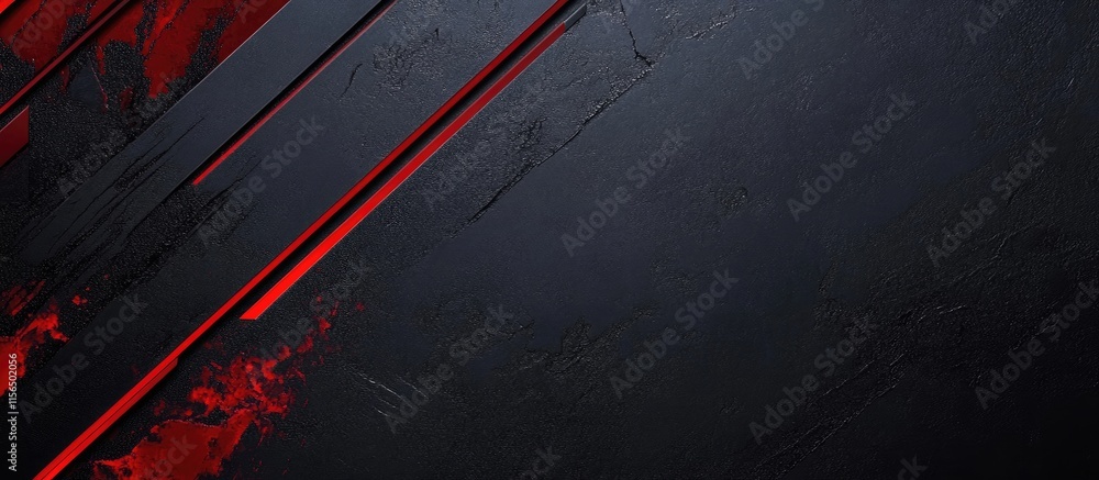 Poster Dark textured background with red accents and ample empty space for text or graphics designing elements.