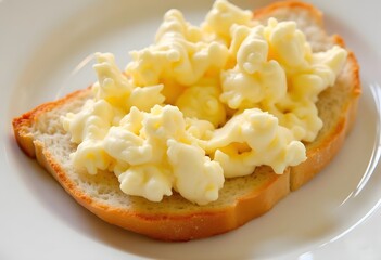 Selective focus on the front bread with melted cheese on top
