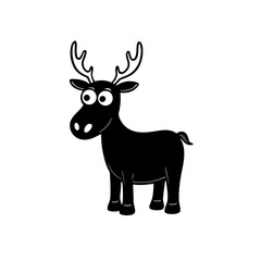 Elk cartoon vector silhouette