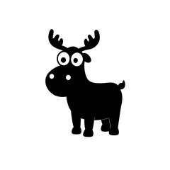 Elk cartoon vector silhouette