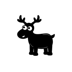 Elk cartoon vector silhouette