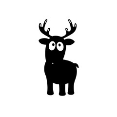 Elk cartoon vector silhouette