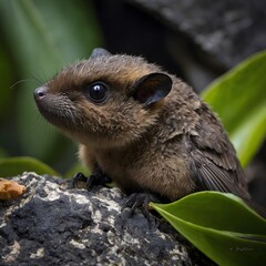 Close-Up Portrait of a Christmas Island Pipistrelle in Its Tropical Habitat