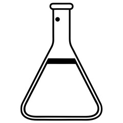 Chemistry Flask Line Art Vector Illustration