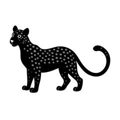 Cheetah cartoon vector silhouette