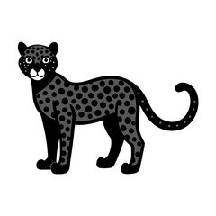 Cheetah cartoon vector silhouette