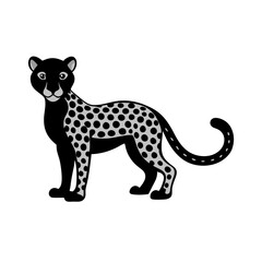 Cheetah cartoon vector silhouette