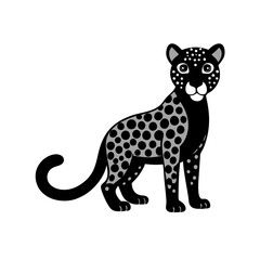 Cheetah cartoon vector silhouette