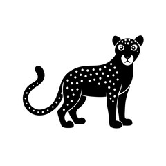 Cheetah cartoon vector silhouette