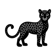 Cheetah cartoon vector silhouette
