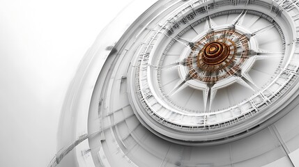 Obraz premium Close-up Photo: Intricately Detailed Futuristic Clock Mechanism Rendered in Striking Minimalist Style. AI Generated