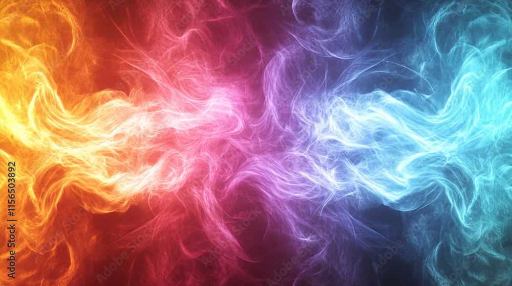 Aufkleber flowing dark blue smoke wave with light patterns creating a smooth swirling motion and energy design