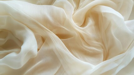 Fototapeta premium Draped Beige Fabric Soft Texture Background