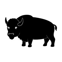 Bison cartoon vector silhouette
