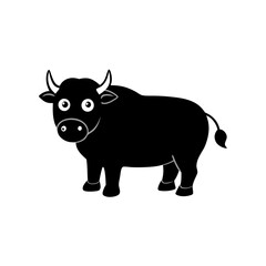 Bison cartoon vector silhouette