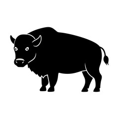 Bison cartoon vector silhouette