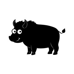 Bison cartoon vector silhouette