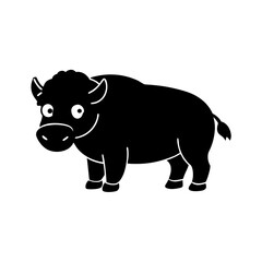 Bison cartoon vector silhouette