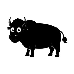 Bison cartoon vector silhouette
