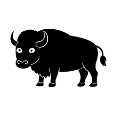 Bison cartoon vector silhouette