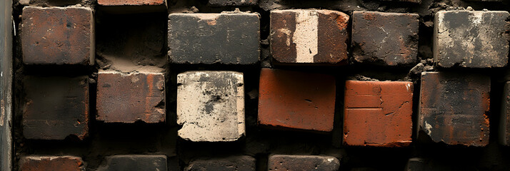 Aged Brick Wall Texture, Weathered Bricks Form a Rustic Background Image
