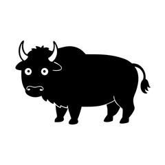 Bison cartoon vector silhouette