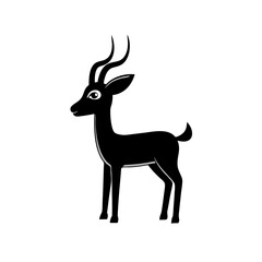 Antelope cartoon vector silhouette