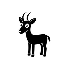 Antelope cartoon vector silhouette