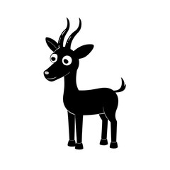 Antelope cartoon vector silhouette