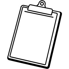 Clipboard Line Art Vector Illustration