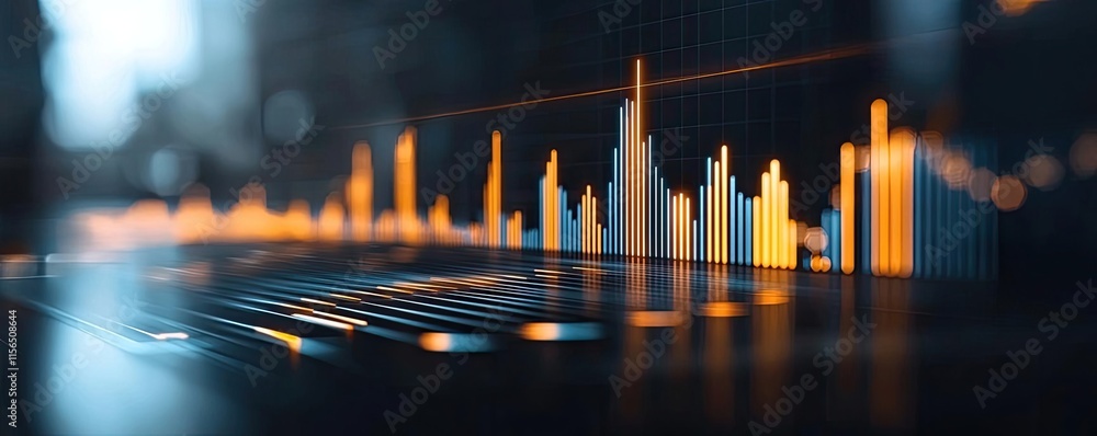 Poster financial data idea. dynamic financial graph showcasing market trends and data analysis insights.