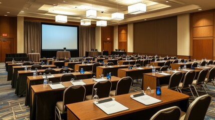 Conference Room Setup Ready For Meeting Attendees