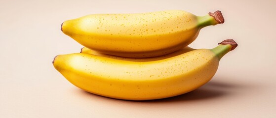 Two Ripe Yellow Bananas  Close Up Studio Shot  Food Photography  Healthy Eating