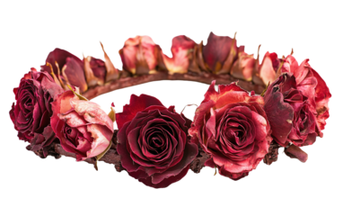 crown of red roses  available PNG on white background