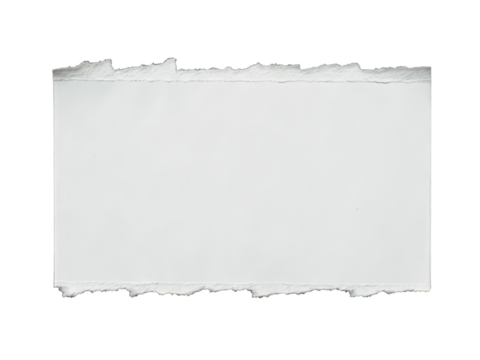 Torn paper with distressed edges and a textured perfect scrapbook isolated cut out on transparent png