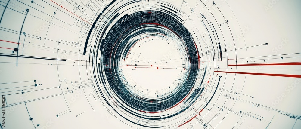Aufkleber abstract technology background futuristic circular data network design