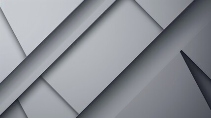 Abstract geometric design featuring layered gray shapes and lines.