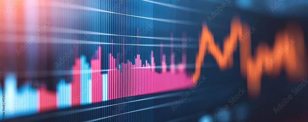 Poster financial data idea. dynamic graph showing financial data trends and analysis in vibrant colors.