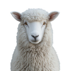 Fluffy White Sheep Portrait Farm Animal Wool Nature