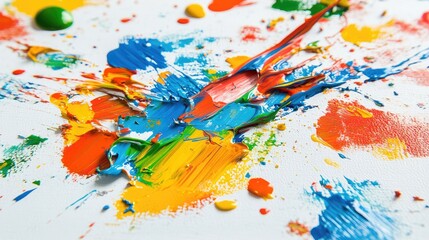 Obraz premium Abstract Colorful Acrylic Paint Swirls On Canvas