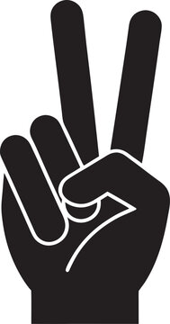 recommend clip art: Hand gesture V sign icon and vector illustration on a white background