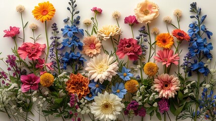A vibrant arrangement of various flowers showcasing color and beauty.