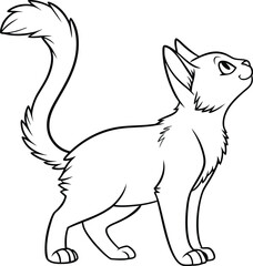 Cute cat line art for coloring pages